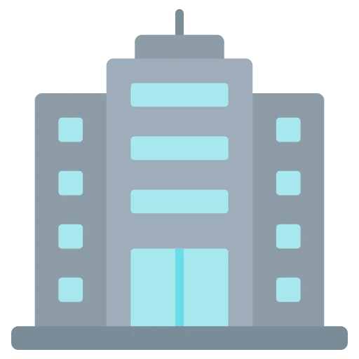 Corporation building icon – humanoid robot rental for corporate events and exhibitions in India