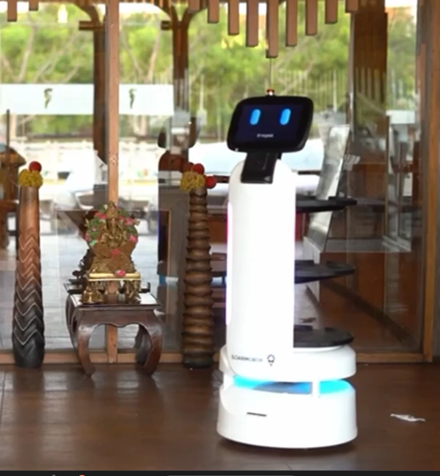 Robomiracle Service Dinebot – AI-powered restaurant serving robot available for rent across India