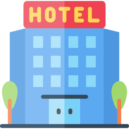 Hotel building icon – service robot rental for hotels and restaurants in India