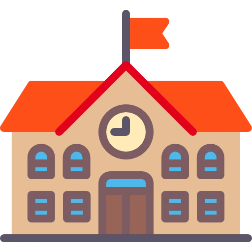 School building icon – educational robot rental for schools and colleges across India